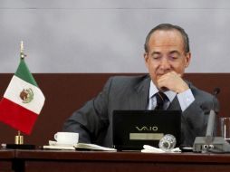 El Presidente Felipe Calderón se mostró molesto ante los cuestionamientos sobre la guerra contra el narco. EL UNIVERSAL  /