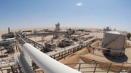 Instalaciones de la petrolera alemana Wintershall en Libia, que paró la producción debido a la inseguridad. AFP - HO WINTERSHALL  /