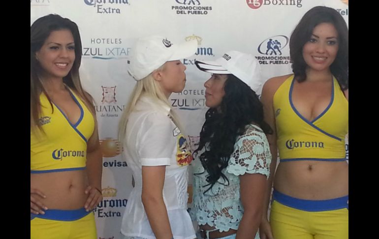 Las mexicanas Yéssica Chávez (d) e Irma Sánchez prometen  una contienda dura. NTX /