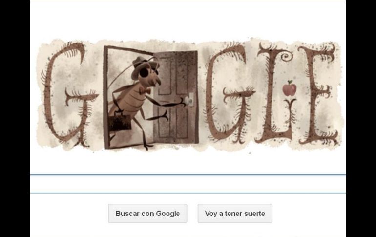 Desde las letras de ''La Metamorfosis'', el Doodle de hoy recuerda a Franz Kafka en su 130 aniversario. ESPECIAL /