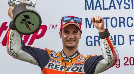 Esta fue la celebración de Pedrosa en su triunfo. AFP /