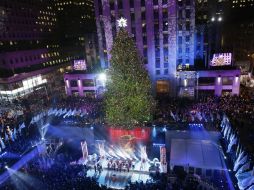 El árbol tendrá sus luces navideñas encendidas hasta el 7 de enero desde las 5:30 de la madrugada hasta las 23:30 de la noche. EFE /