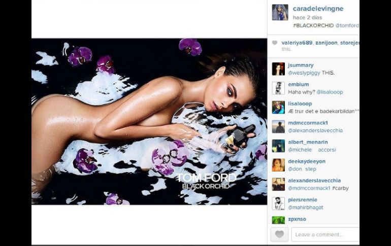 Las imágenes son editadas para que el cuerpo de Delevingne carezca de tatuajes. Foto: @caradelevingne. ESPECIAL /