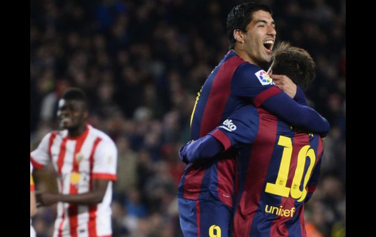 Luis Suárez anotó dos tantos para el Barcelona. AP / M. Fernandez