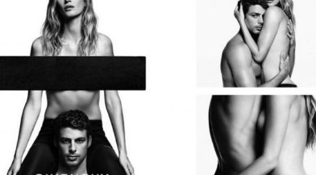 En las imágenes, la modelo lleva puesto sólo unos pantalones vaqueros. TWITTER / @givenchy