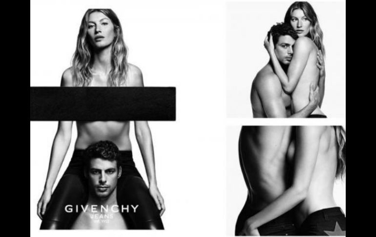 En las imágenes, la modelo lleva puesto sólo unos pantalones vaqueros. TWITTER / @givenchy