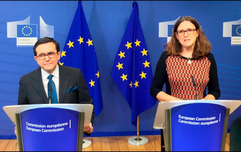Ildefonso Guajardo y Cecília Malmström continuarán negociando la modernización del acuerdo bilateral en enero. NOTIMEX