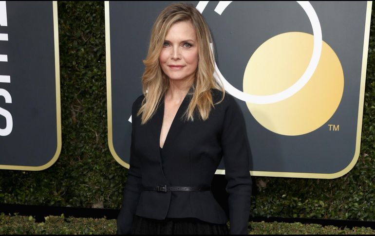 Pfeiffer portó un vestido color negro a manera de protesta contra el acoso sexual. AFP / F. M. Brown