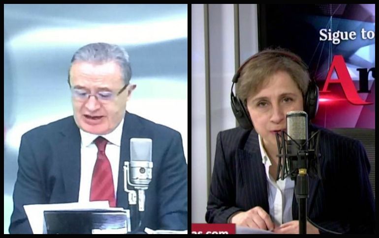 Los periodistas Ricardo Rocha y Carmen Aristegui se confrontan tras las revelaciones de acoso que hizo la comediante Sofía Niño de Rivera. ESPECIAL
