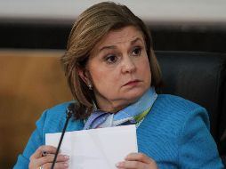 La secretaria de la Función Pública, Arely Gómez González, fue entrevistada en el Senado. SUN/Archivo