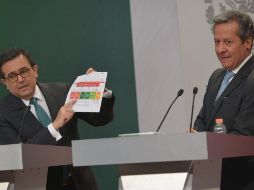 Sánchez ofreció una conferencia en conjunto con Ildefonso Guajardo, secretario de Economía, para hablar sobre las ventajas que los tratados en el Pacífico y con la Unión Europea ofrecen para México. TWITTER / @ESanchezHdz