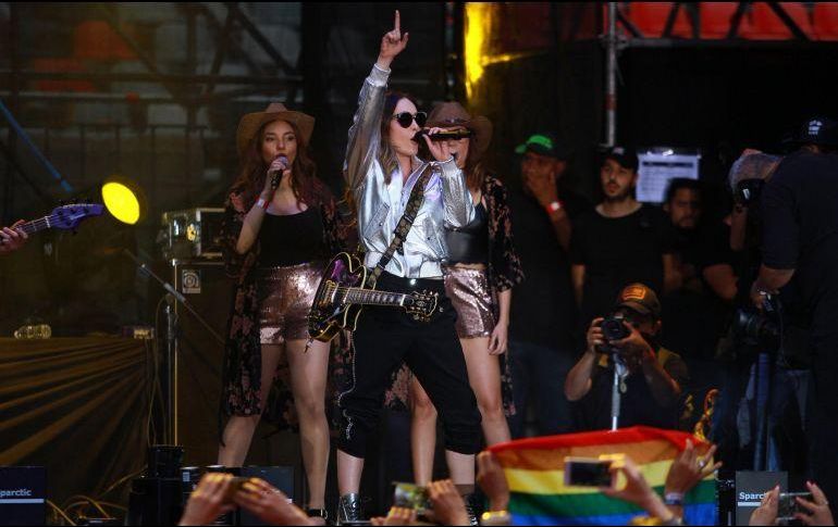 El pasado miércoles, Belinda participó en el cierre de campaña de López Obrador. NTX / ARCHIVO