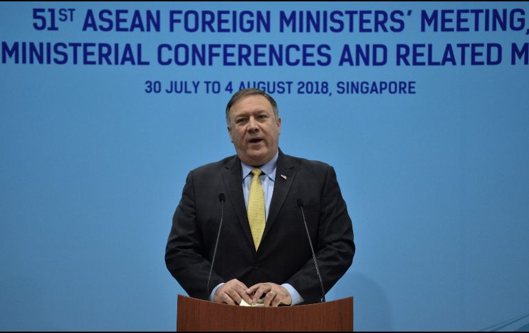 Pompeo realizó el anuncio en una rueda de prensa en el marco de las reuniones de los ministros de la ASEAN. AFP/M. Rasfan