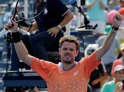 Wawrinka celebra luego de su victoria ante Ugo Humbert. AP/S. Wenig