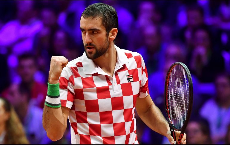Cilic reacciona durante su juego ante Tsonga, durante el partido disputado este viernes. AFP / P. Huguen
