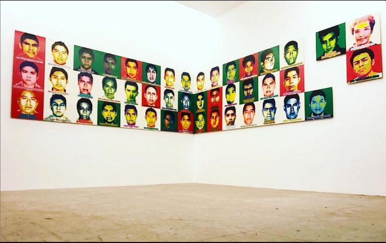 En las imágenes que el artista ha compartido en los últimos días se observan los retratos de los estudiantes normalistas desaparecidos. INSTAGRAM/aiww