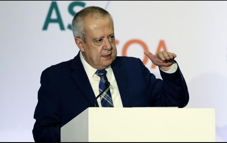 El titular de la SHCP, Carlos Urzúa, durante su participación en la conferencia 