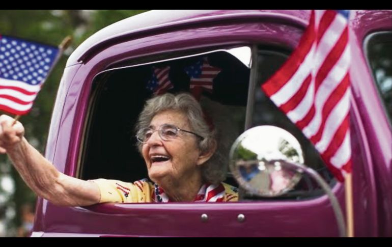 Ciudadana norteamericana festejando la Independencia de su país. 