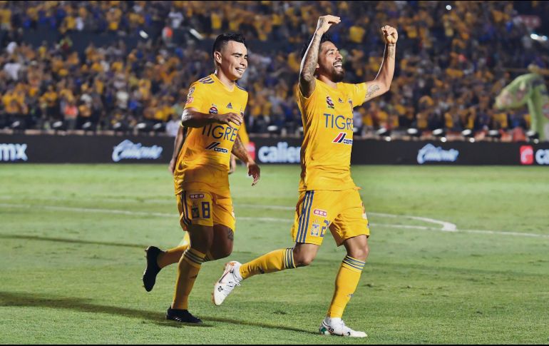 Javier Aquino celebra su segundo tanto de la noche. IMAGO7