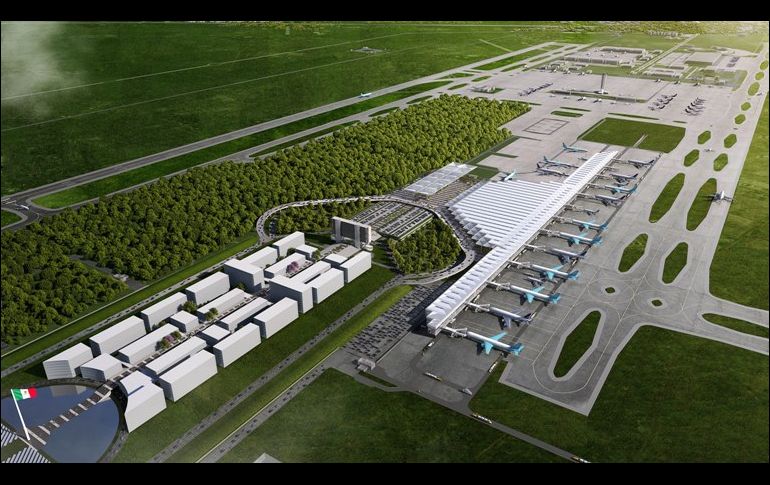 Proyecto del Aeropuerto Internacional General Felipe Ángeles en Santa Lucía. ESPECIAL / Secretaría de Gobernación