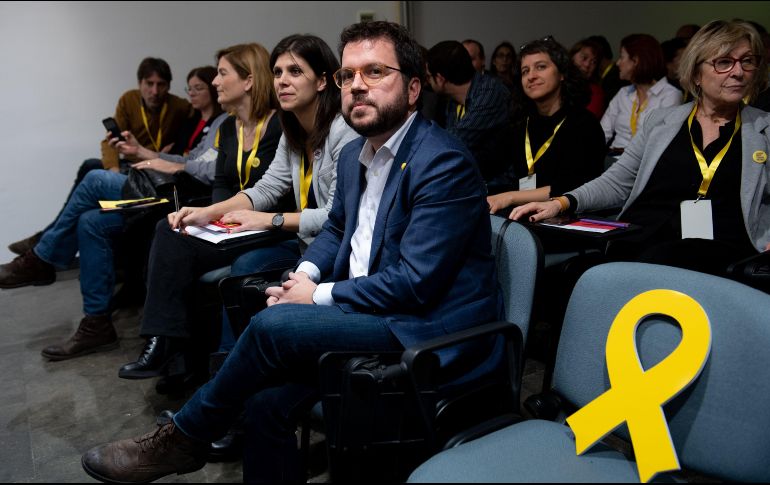 El vicepresidente del Gobierno catalán y miembro del ERC, Pere Aragones, asiste a una reunión del comité nacional del partido en Barcelona. AFP/J. Lago