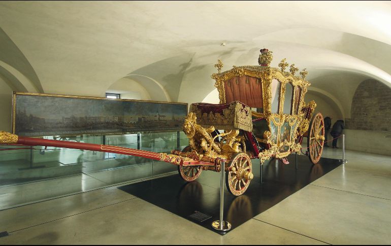 Tesoro dorado. Carruaje del Museo de la Arquidiócesis, que muestra el lujo en el que vivía la nobleza.  EL INFORMADOR / F. González