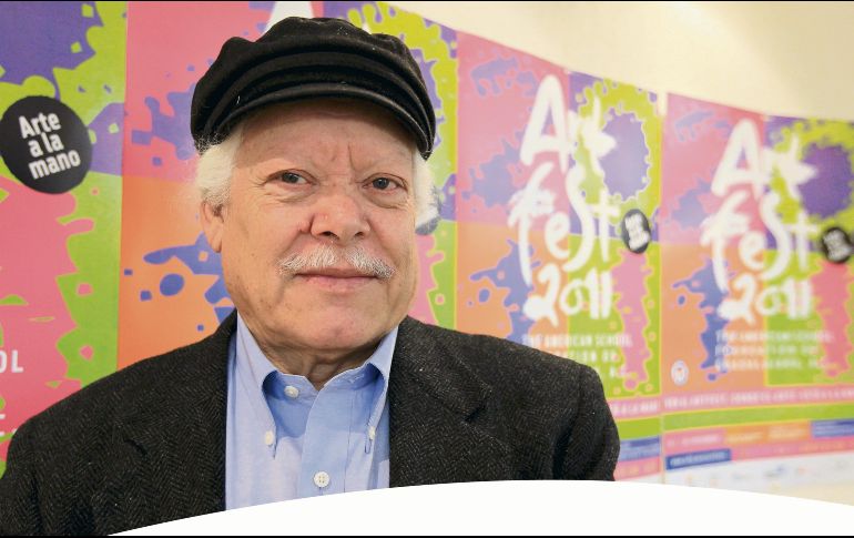 Recuerdo. Foto tomada en 2015 al pintor Javier Arévalo, en la exposición “Las formas se transforman”, en la Galería Vértice.