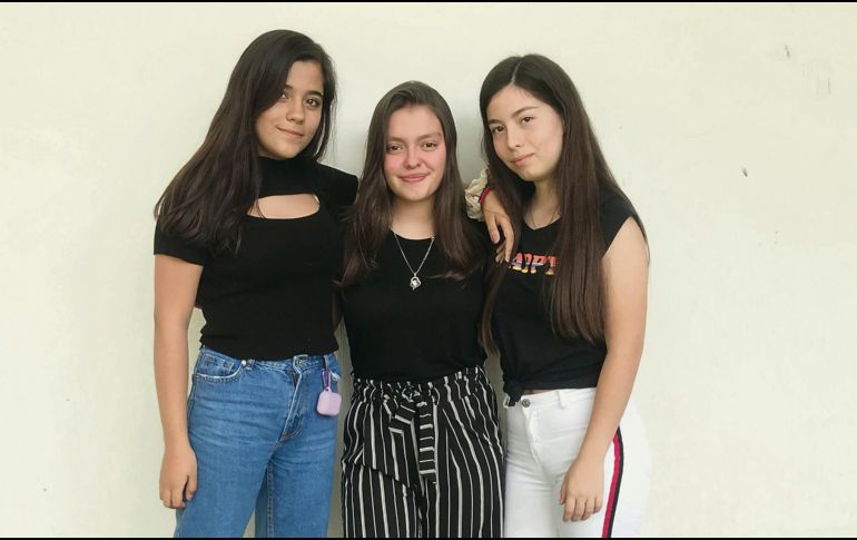 Presentes. De izquierda a derecha, Dibanny, Luna y Mariana, estudiantes de secundaria que dieron su opinión acerca de lo que significa el movimiento feminista. EL INFORMADOR / G. Esparza