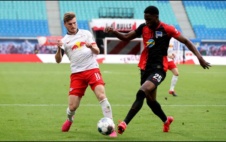 El RB Leipzig dejó escapar una inmejorable oportunidad de trepar al subliderato de la Bundesliga. AFP / A. Hassenstein