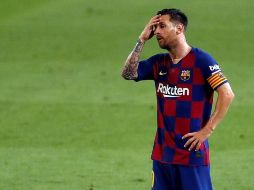 El delantero argentino del FC Barcelona, Leo Messi, se lamenta tras el segundo gol de Osasuna. EFE/A. Estévez