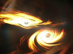 Ilustración de los dos agujeros negros poco antes de que se unieran. LIGO-VIRGO