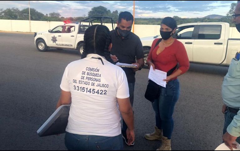 Personal de la Comisión de Búsqueda de Personas de Jalisco y el Grupo de Búsqueda de Encarnación de Díaz lograron la localización. ESPECIAL/Gobierno de Jalisco