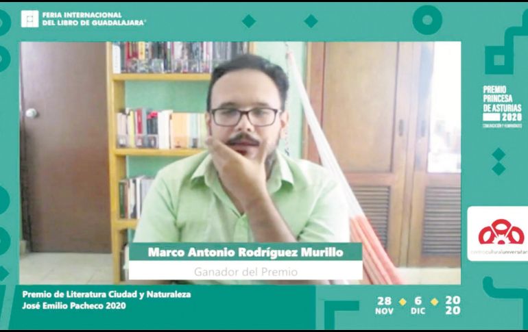Marco Antonio Rodríguez Murillo conoció su premio, ayer por medio de una conferencia virtual. ESPECIAL