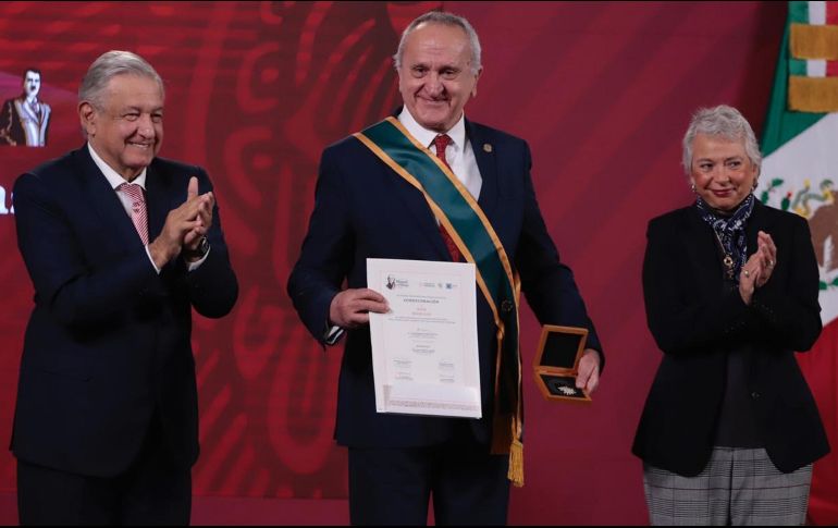 El Mandatario federal señaló que Jesús Seade Kuri representó a México con eficacia y supo establecer las bases para que este acuerdo comercial beneficiara a nuestro país, pero sin ceder en soberanía. SUN / B. Fregoso