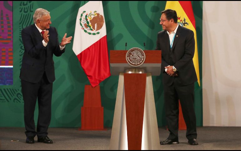 López Obrador consideró “muy especial” la visita de Arce y defendió el asilo de Morales con base en la tradicional “política de protección de perseguidos” de México. AP/M. Ugarte