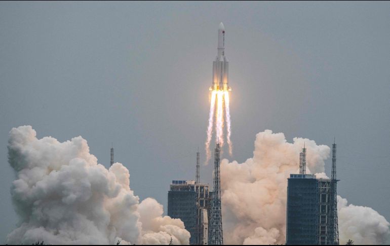 El cohete fue utilizado la pasada semana por China para lanzar al espacio uno de los módulos de su futura estación espacial. AFP