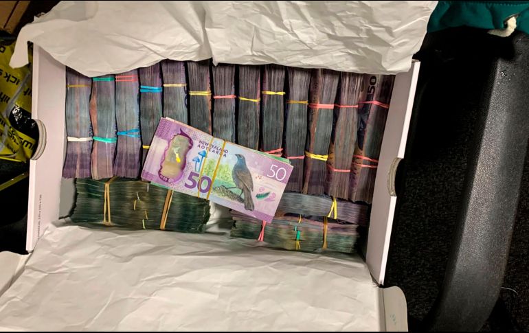 Dinero decomisado en Nueva Zelanda durante una de las redadas de la operación Escudo Troyano. AP/Policía de Nueva Zelanda