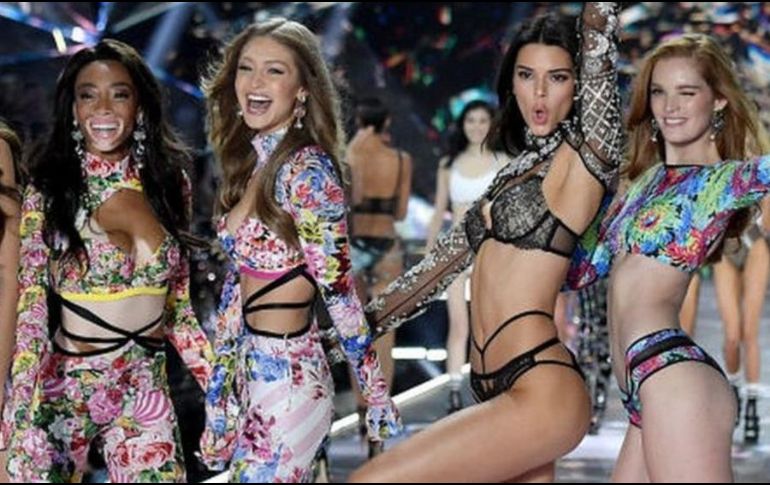 Las modelos Winnie Harlow, Gigi Hadid, Kendall Jenner y Alexina Graham aparecieron en el último desfile de Victoria's Secret en 2018. GETTY IMAGES