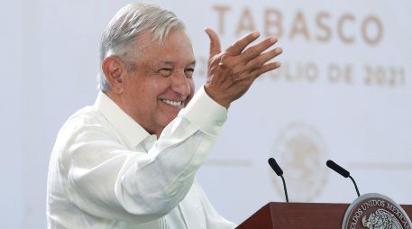 Desde Villahermosa, Tabasco, López Obrador anunció hoy una nueva propuesta de reforma constitucional al sector eléctrico. EFE/Presidencia de México