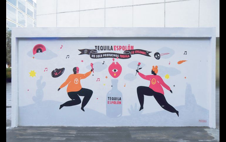 Diseño exterior del muro interactivo de Tequila Espolón