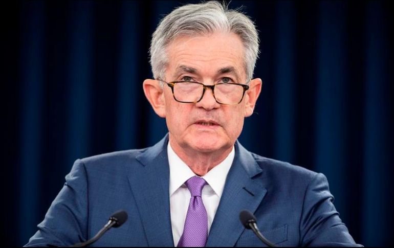 El presidente de la Fed, Jerome Powell, ofrece una conferencia de prensa. EFE/J. Lo Scalzo