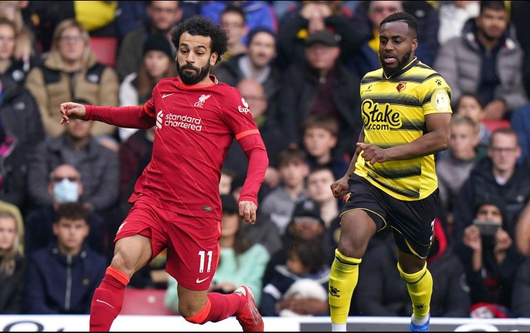 Salah marcó su séptima diana de la temporada y ahora suma ocho juegos consecutivos con al menos un gol con el Liverpool en todas las competencias. AP/T. DERRY