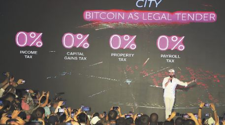 Proyecto. Nayib Bukele anunció el plan en el cierre de la Conferencia Latinoamericana de Bitcoin y Blockchain que se llevó a cabo en El Salvador. AP