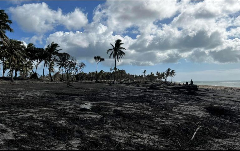 La violenta erupción el sábado del Hunga Tonga Hunga Ha'apai y el tsunami que generó, con olas de hasta 15 metros de alto, ha costado la vida a al menos tres personas. AFP /