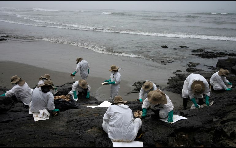 Especialistas tratan de restaurar la zona costera afectada por el derrame de petróleo. AP/M. Mejía