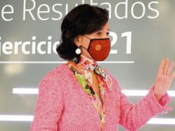 Ana Botín, CEO de la compañía, presentó el reporte de utilidades de Santander durante el 2021. EFE/Zipi