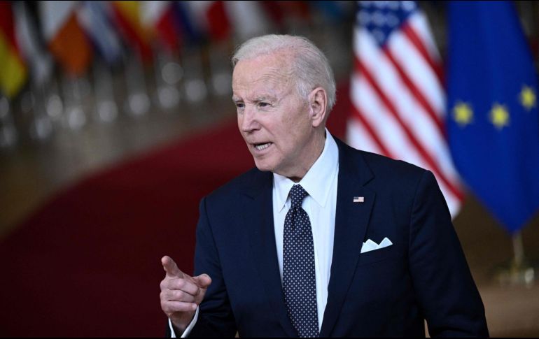 JOE BIDEN. El temor sobre un posible uso de armas químicas o biológicas por parte de Rusia es tema de las conversaciones en la cumbre extraordinaria de la OTAN en Bruselas. AFP / B. Smialowski