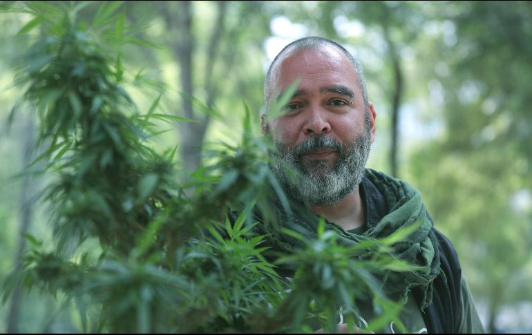 El vocero del plantón 420, Pepe Rivera pide al Gobierno de México retomar el proceso legislativo para la legalización de la marihuana. EFE/S. Gutiérrez