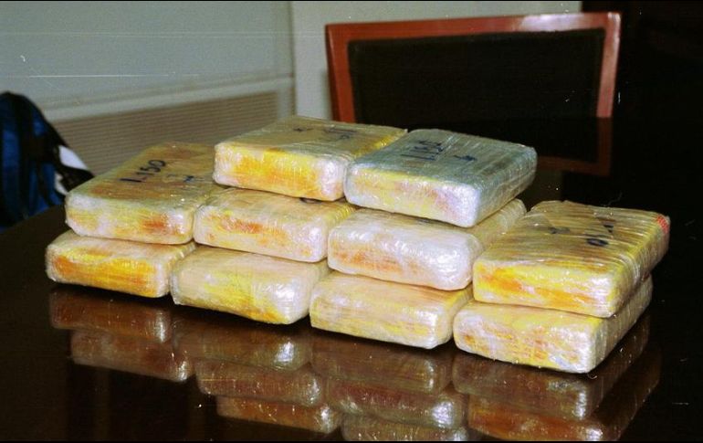 Los cuatro paquetes con cocaína tienen un valor callejero estimado de 378 mil dólares. EL INFORMADOR/ARCHIVO