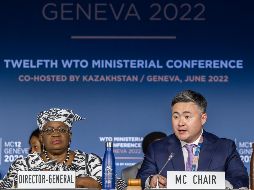 El anuncio fue hecho tras una reunión sobre el clima de la que participaron ministros de varios países, así como la directora general de la OMC, Ngozi Okonjo-Iweala. EFE/M. Trezzini